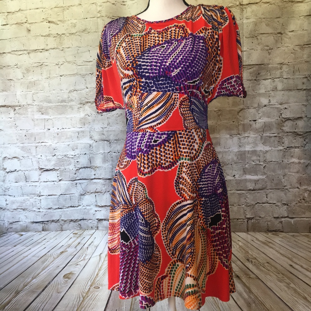 Laundry by Shelli Segal Floral Square Dot Dress